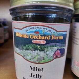 Jar of Hillside Orchard Farms mint jelly