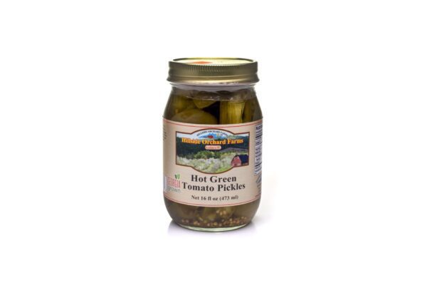 Hot Green Tomato Pickles -16 oz